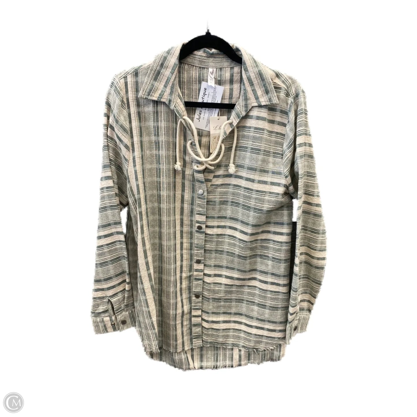 Top Long Sleeve By L Love In Striped Pattern, Size: L