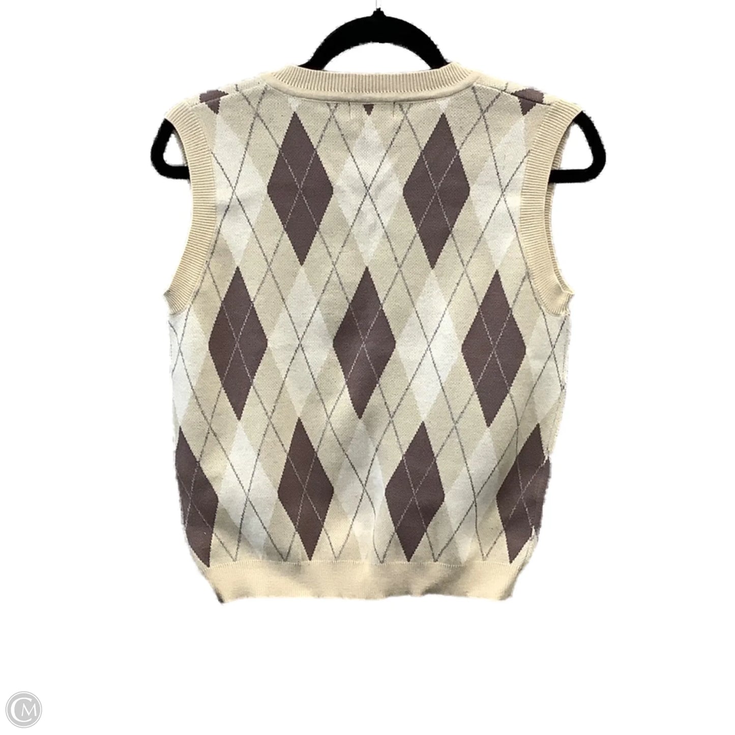 Vest Sweater By Clothes Mentor In Plaid Pattern, Size: M