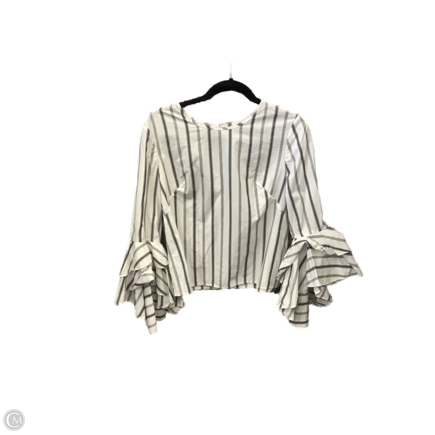 Top Long Sleeve Designer By Milly In Striped Pattern, Size: M