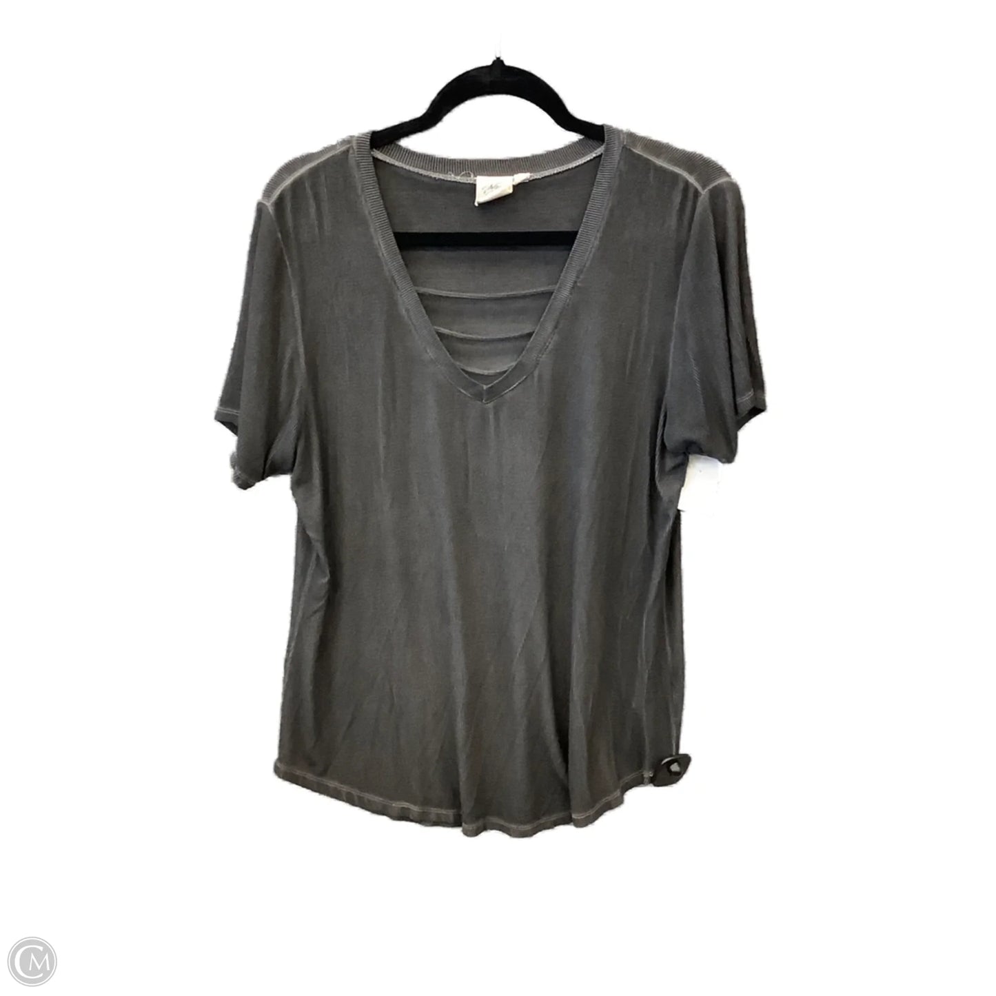Top Short Sleeve By White Crow In Grey, Size: L