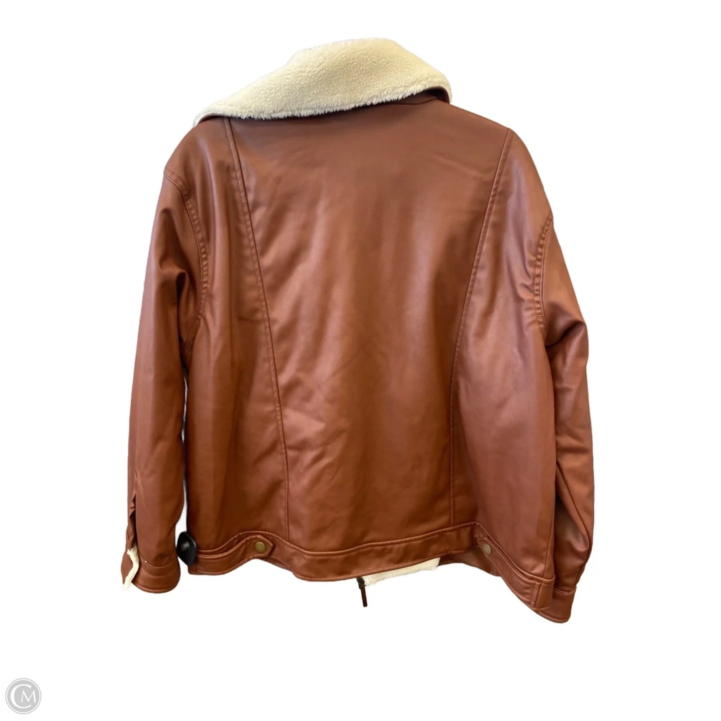 Jacket Moto Leather By Universal Thread In Brown, Size: L