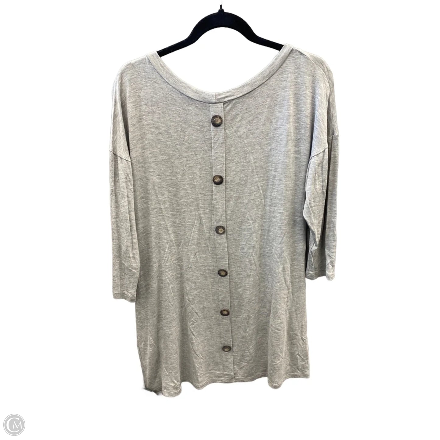 Tunic Long Sleeve By Emerald Fashion In Grey, Size: L