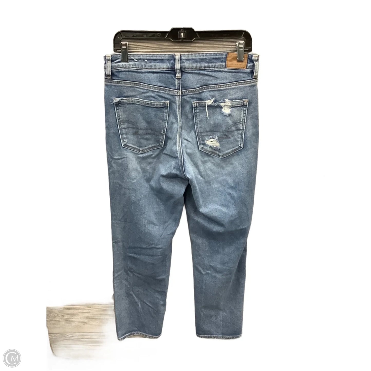 Jeans Straight By American Eagle In Blue Denim, Size: 10