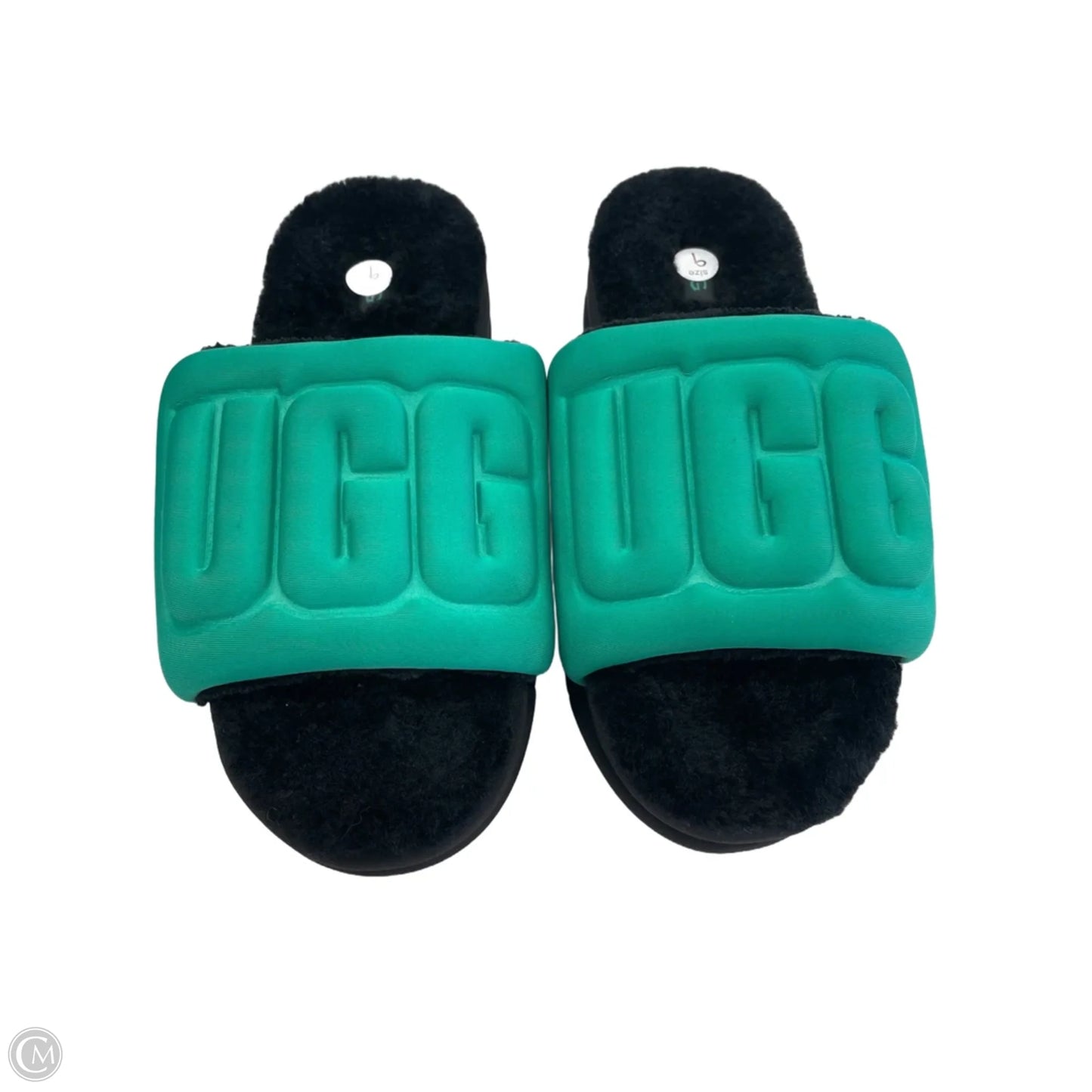 Slippers Designer By Ugg In Green, Size: 9