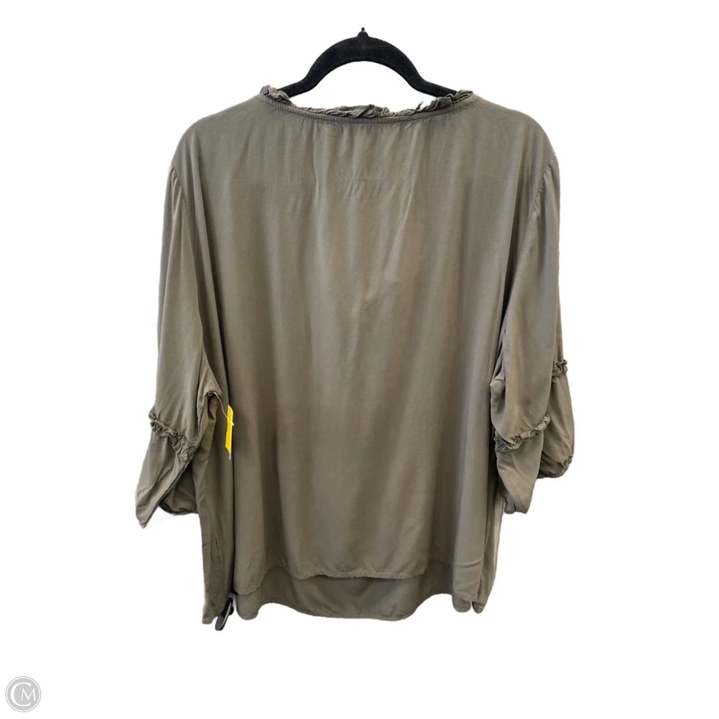 Top 3/4 Sleeve By Agnes Orinda In Green, Size: 3x