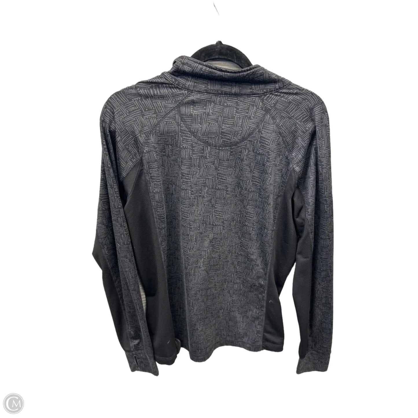 Athletic Top Long Sleeve Collar By Tek Gear In Grey, Size: L