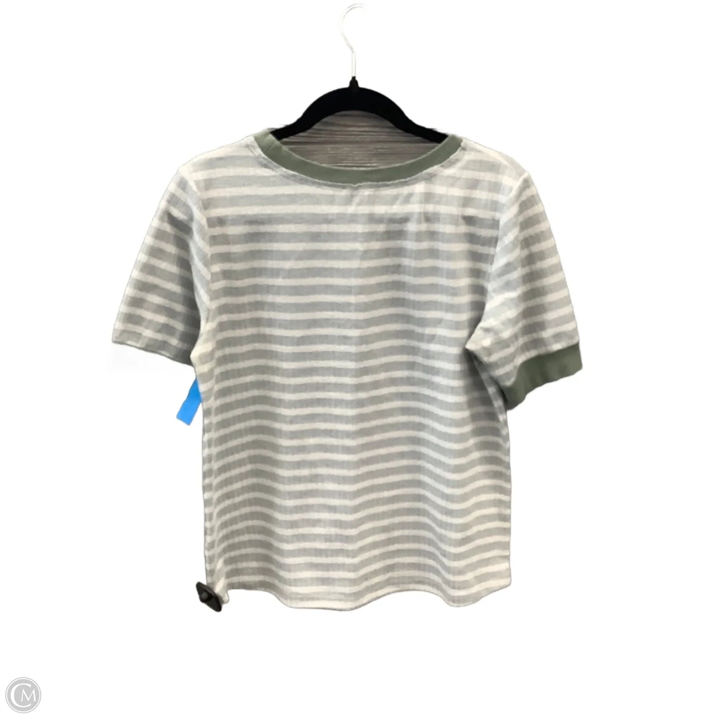 Top Short Sleeve By Hem & Thread In Striped Pattern, Size: L