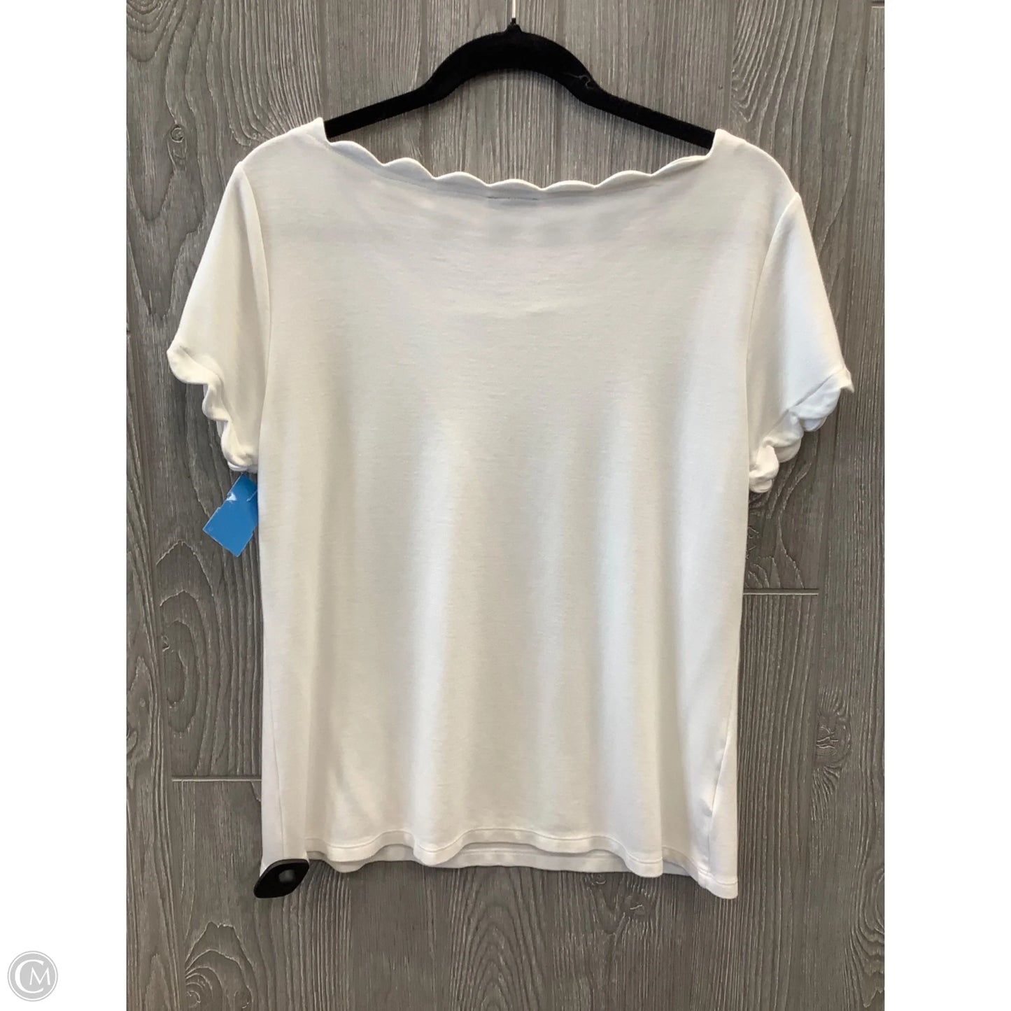 Top Short Sleeve By Ann Taylor In White, Size: L