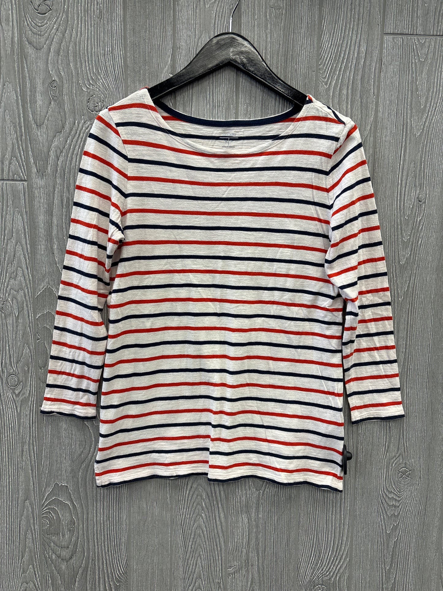 Top 3/4 Sleeve By Old Navy In Striped Pattern, Size: S