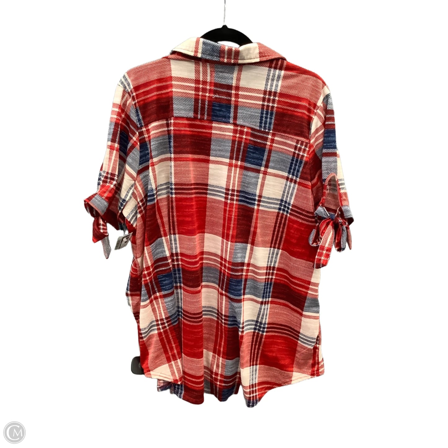 Top Short Sleeve By New York Laundry In Plaid Pattern, Size: 2x