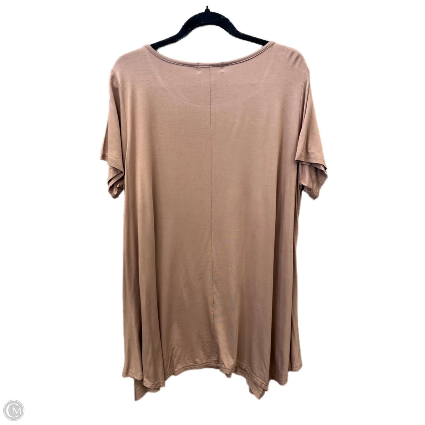 Top Short Sleeve Basic By Clothes Mentor In Taupe, Size: 3x