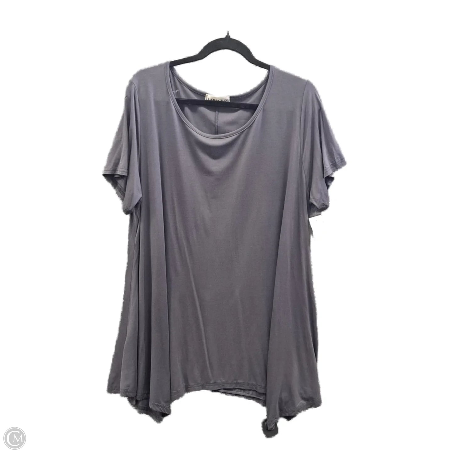 Top Short Sleeve Basic By Clothes Mentor In Grey, Size: 3x