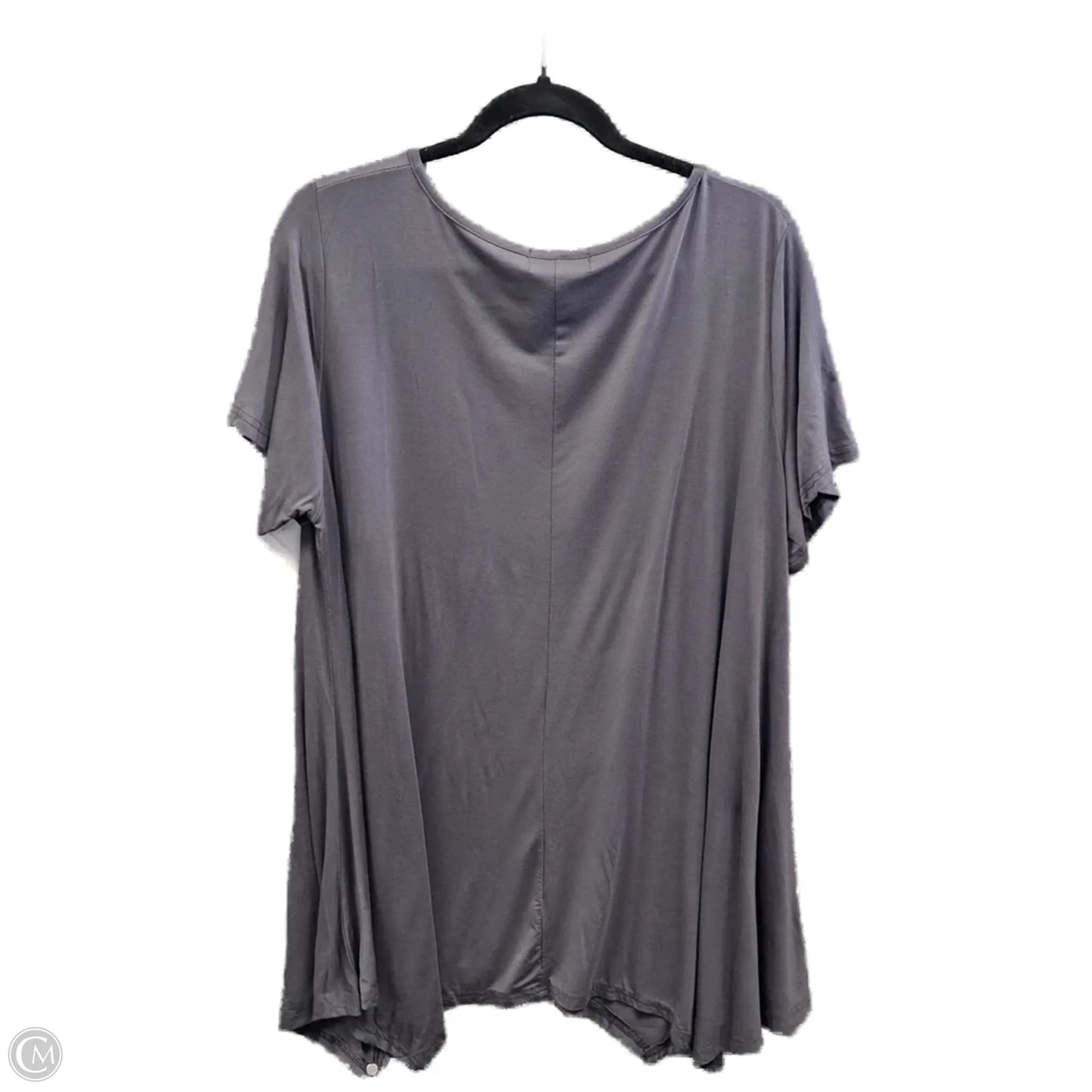 Top Short Sleeve Basic By Clothes Mentor In Grey, Size: 3x