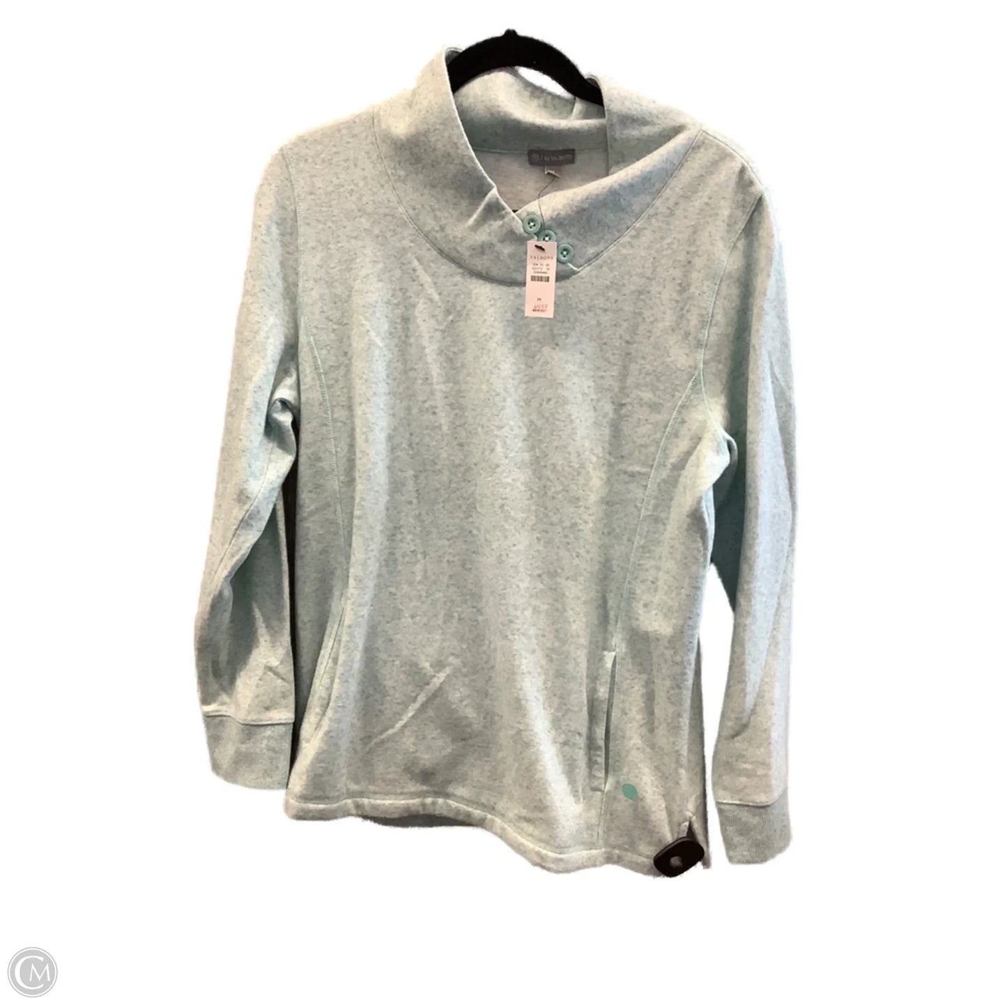 Top Long Sleeve By Talbots In Blue & White, Size: M