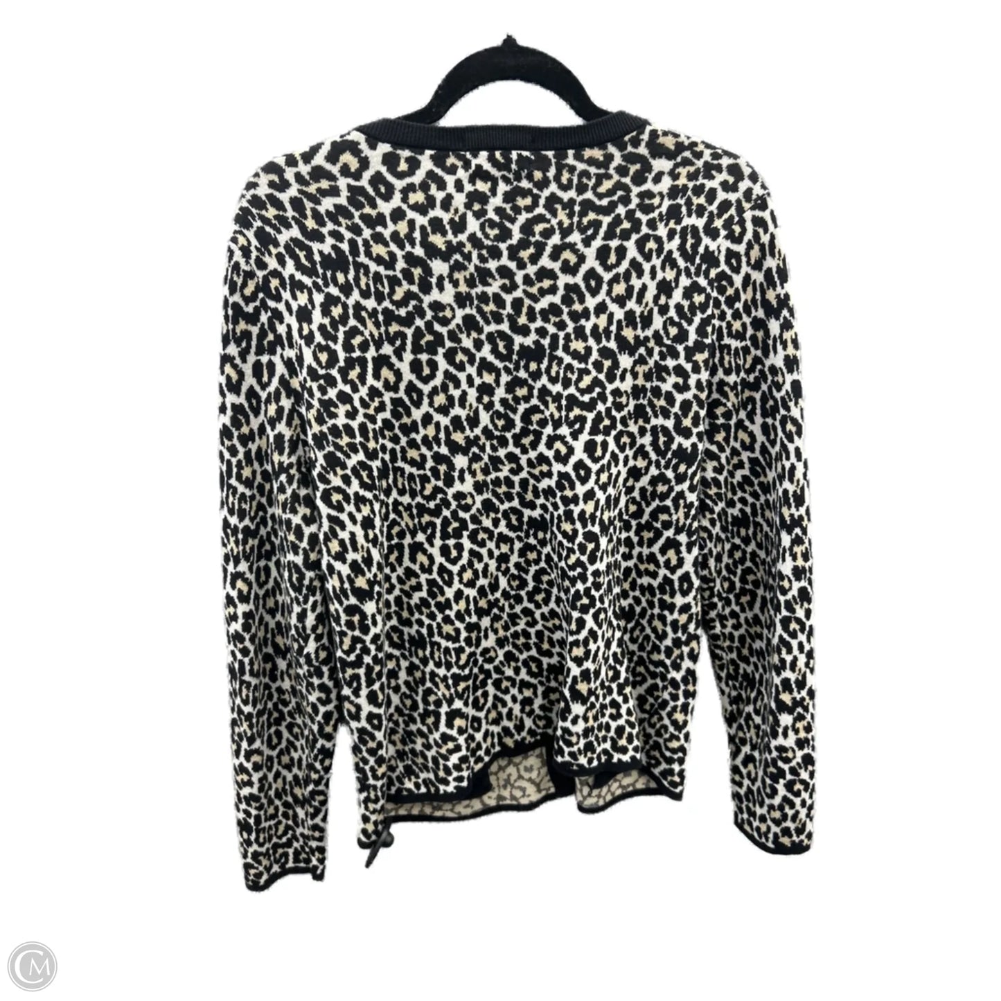 Sweater Cardigan By Lands End In Animal Print, Size: M