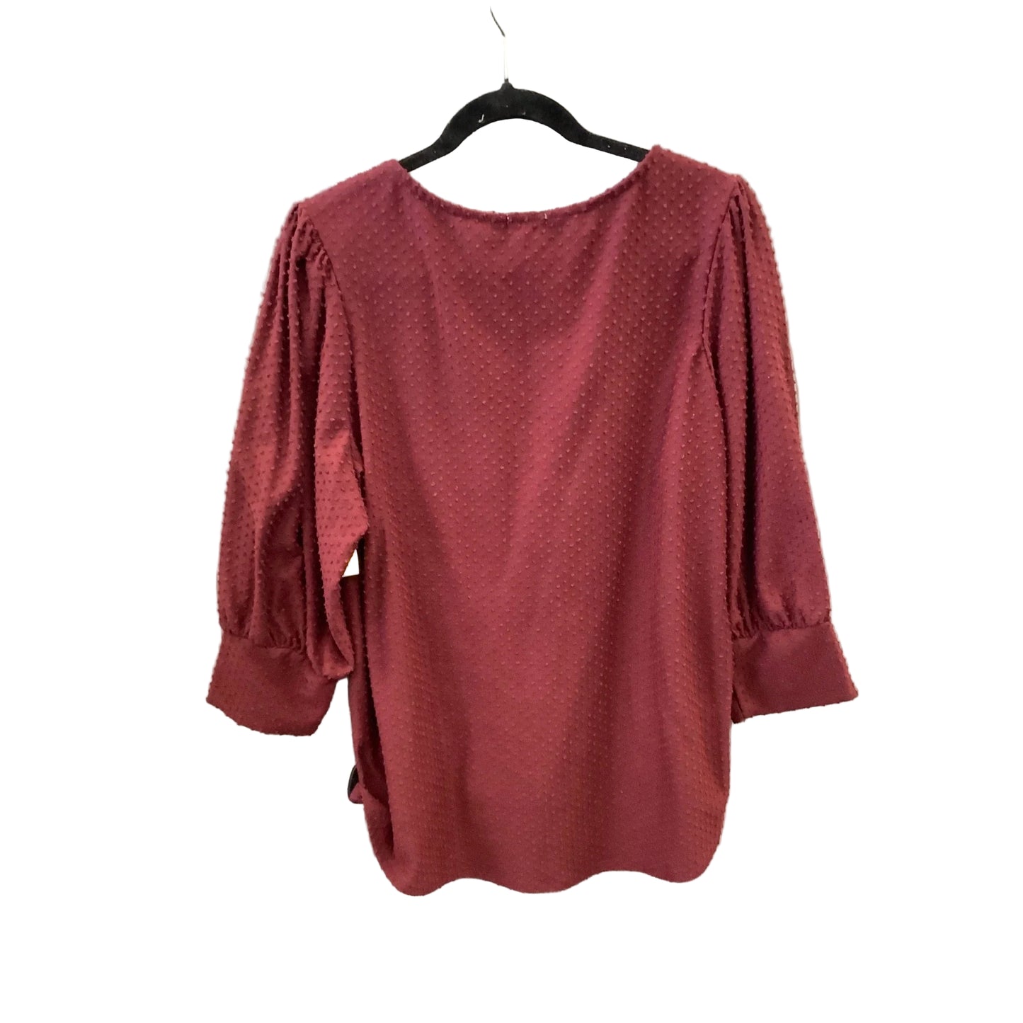 Top 3/4 Sleeve By Ava James In Red, Size: 2x