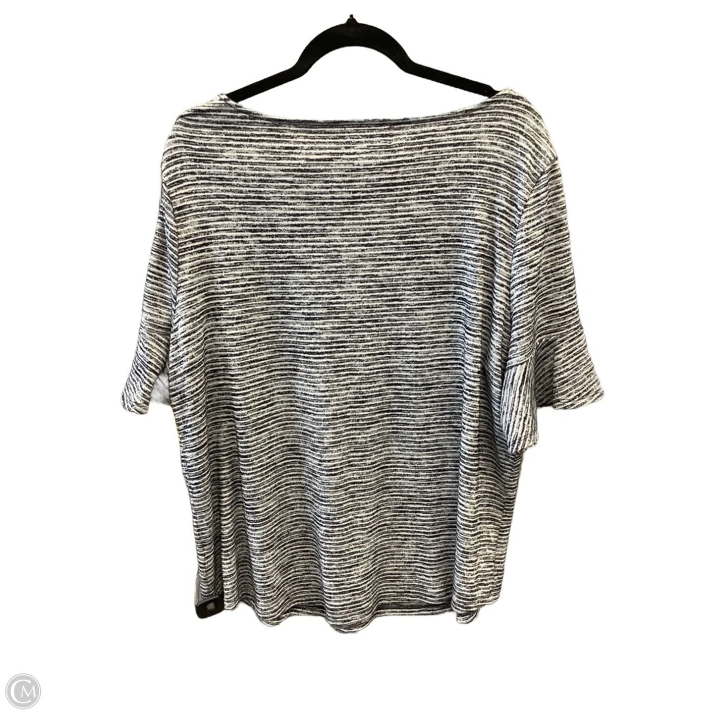 Top Short Sleeve By Liz Claiborne In Striped Pattern, Size: Xxl