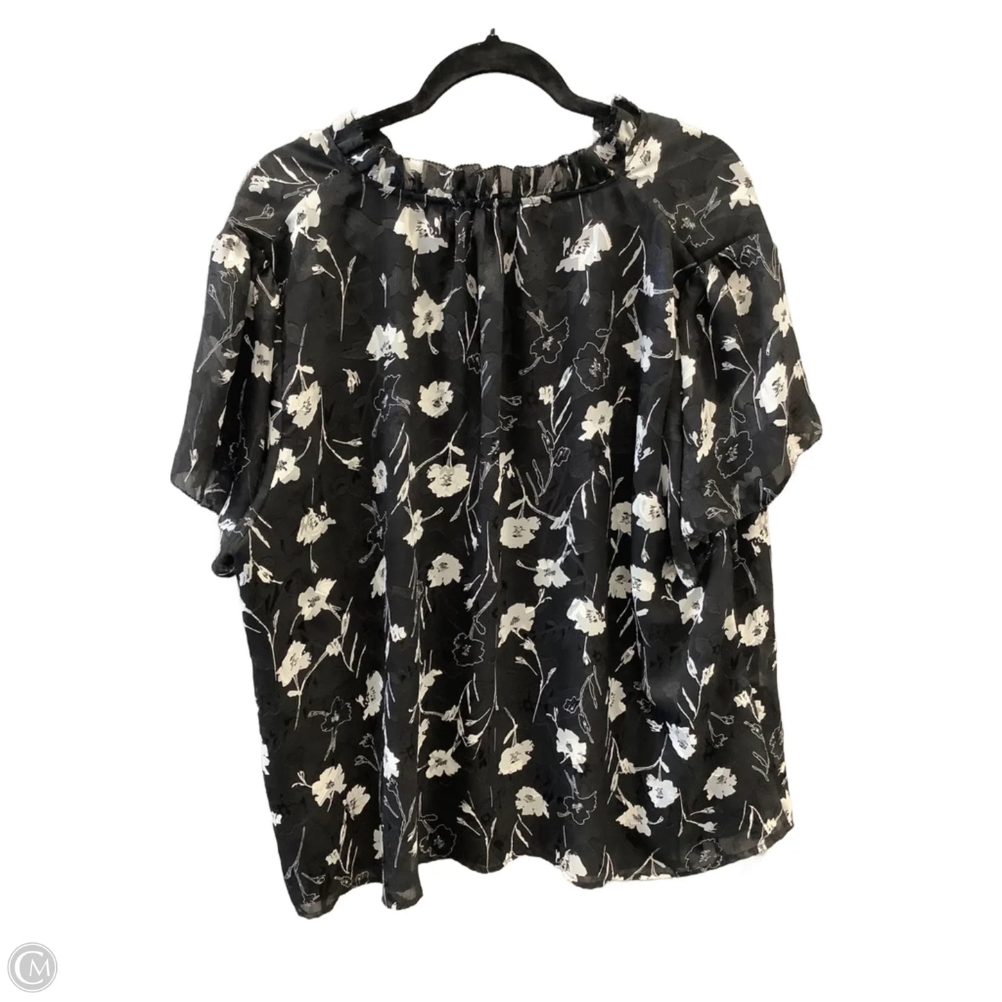 Top Short Sleeve By Monday Fun In Black, Size: 3x