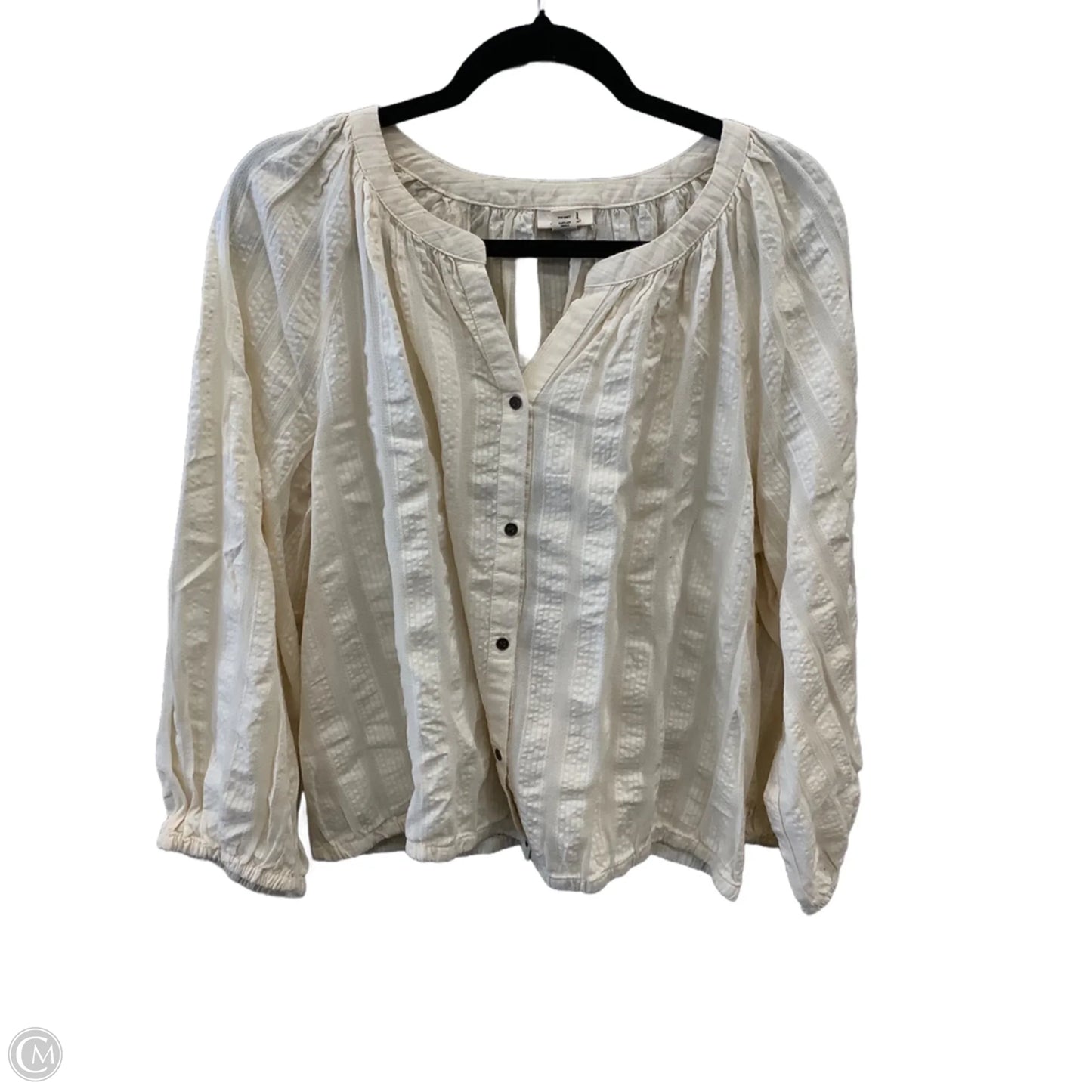 Top Long Sleeve By Ana In Cream, Size: L