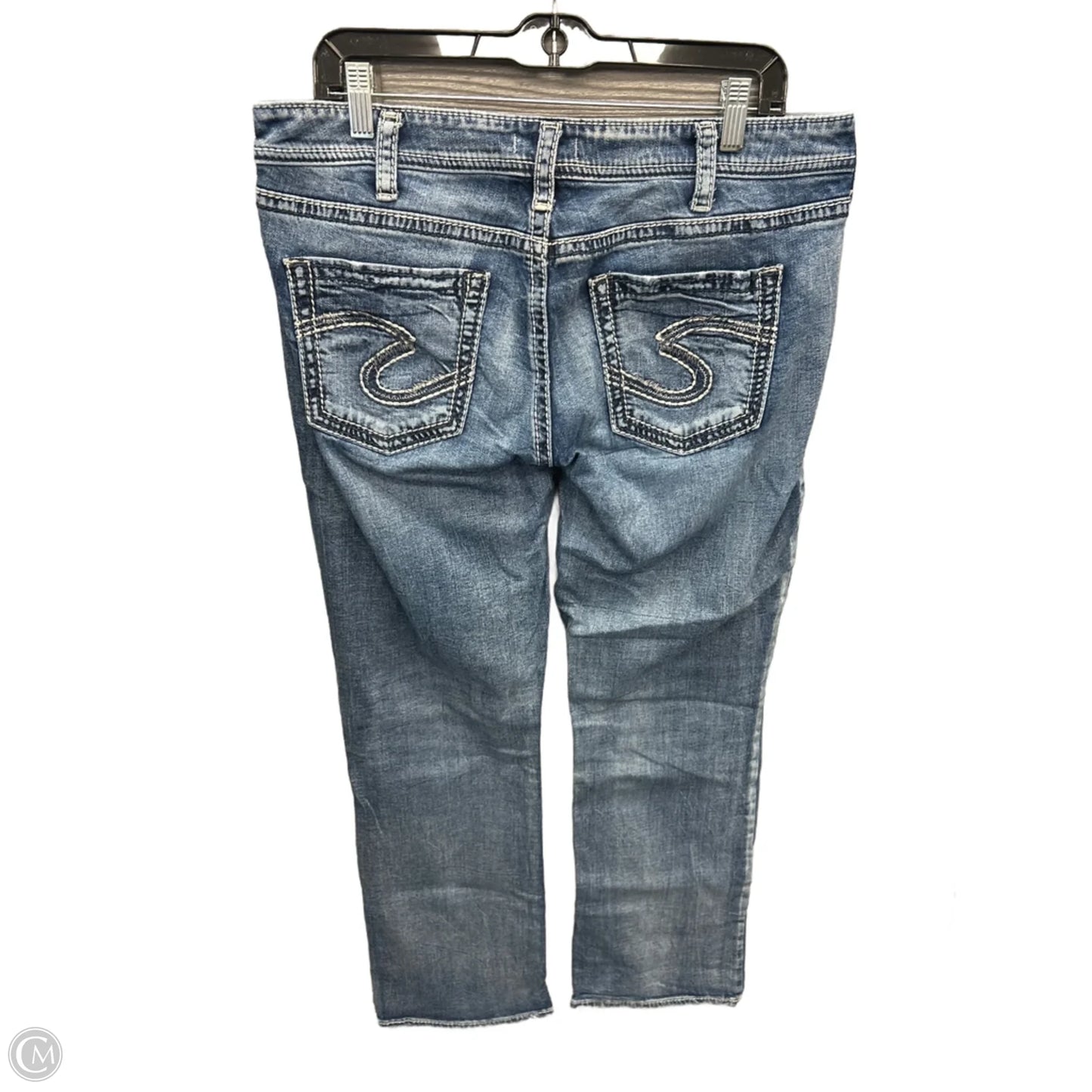 Jeans Boot Cut By Silver In Blue Denim, Size: 18
