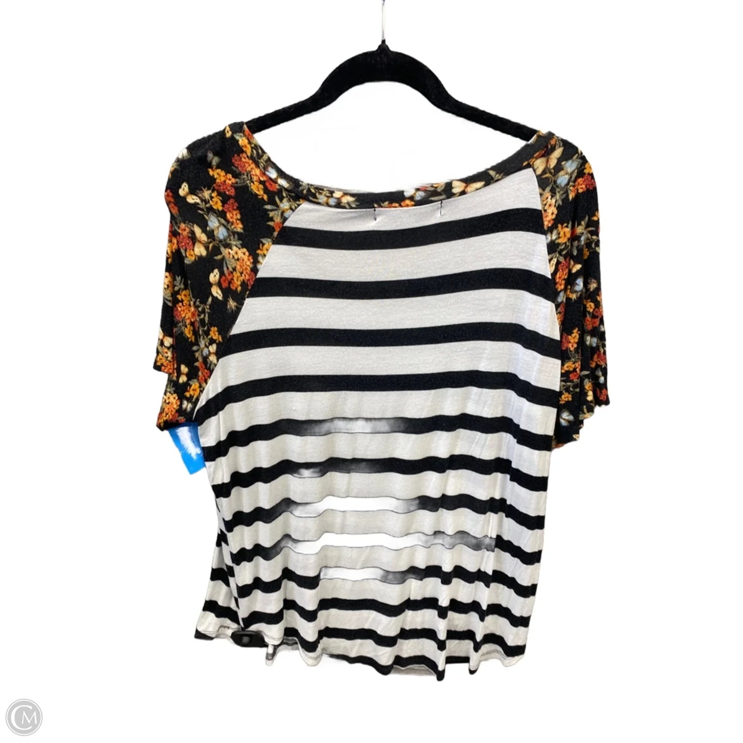 Top Short Sleeve By Absolutely Famous In Striped Pattern, Size: 1x