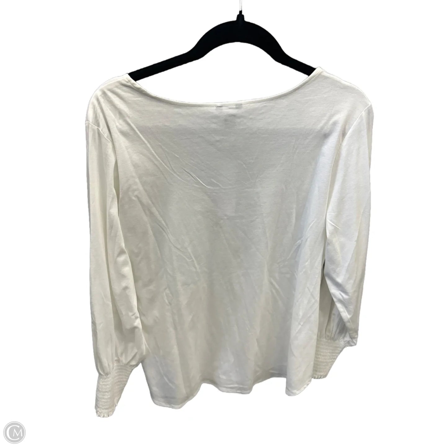 Top Long Sleeve By Ann Taylor In White, Size: L