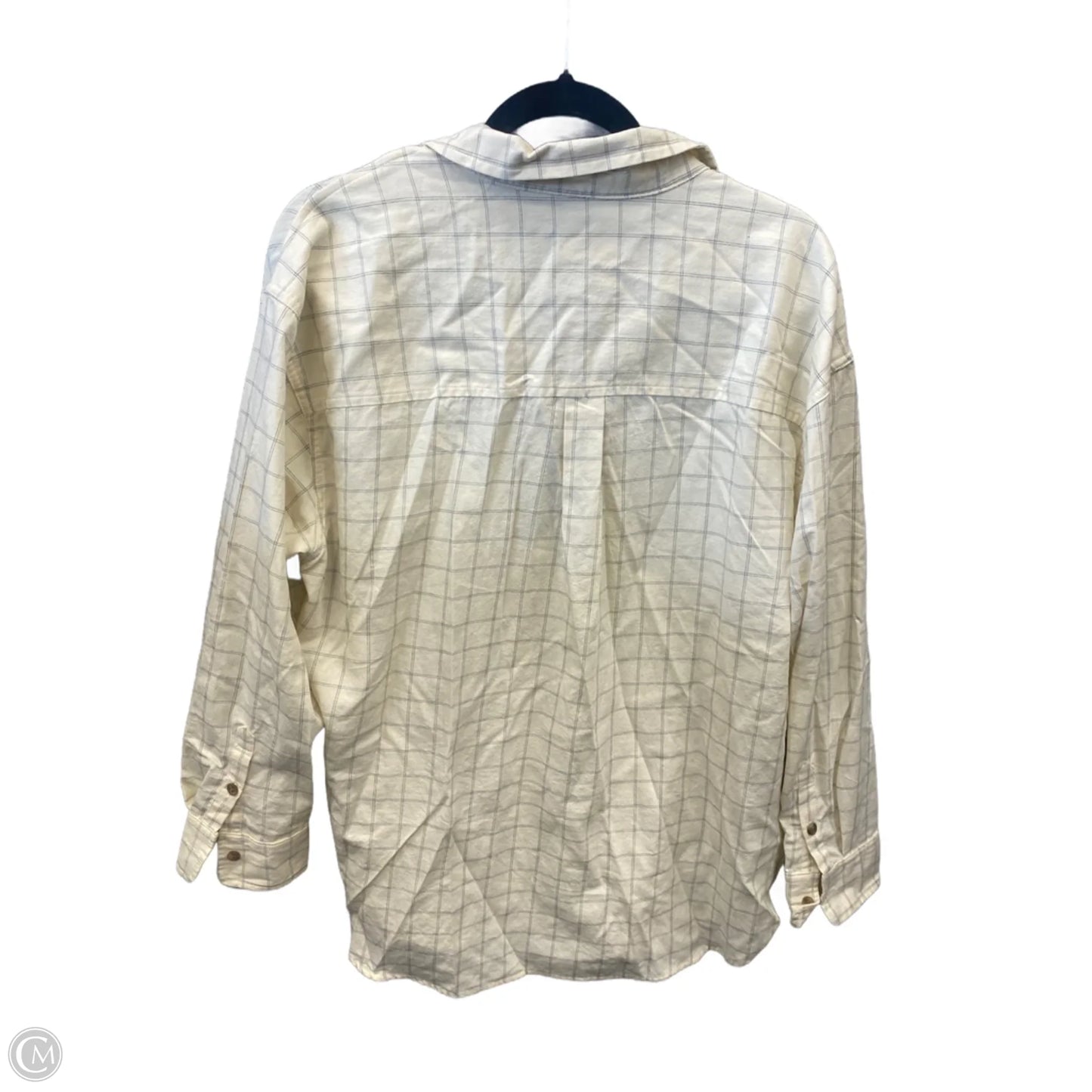 Top Long Sleeve By Universal Thread In Plaid Pattern, Size: L