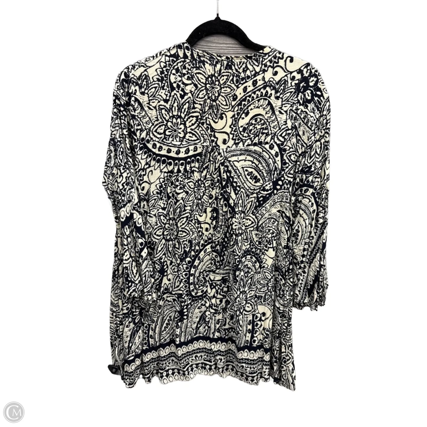 Dress Casual Midi By Clothes Mentor In Blue & Cream, Size: L