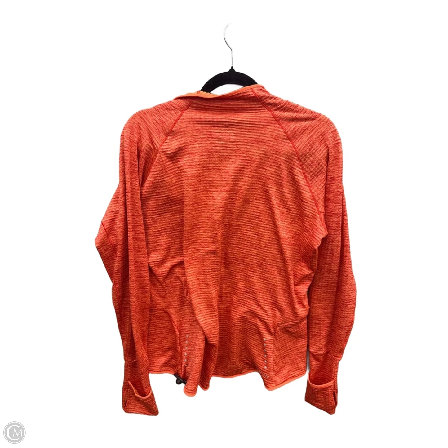 Athletic Top Long Sleeve Collar By Nike Apparel In Orange, Size: Xl