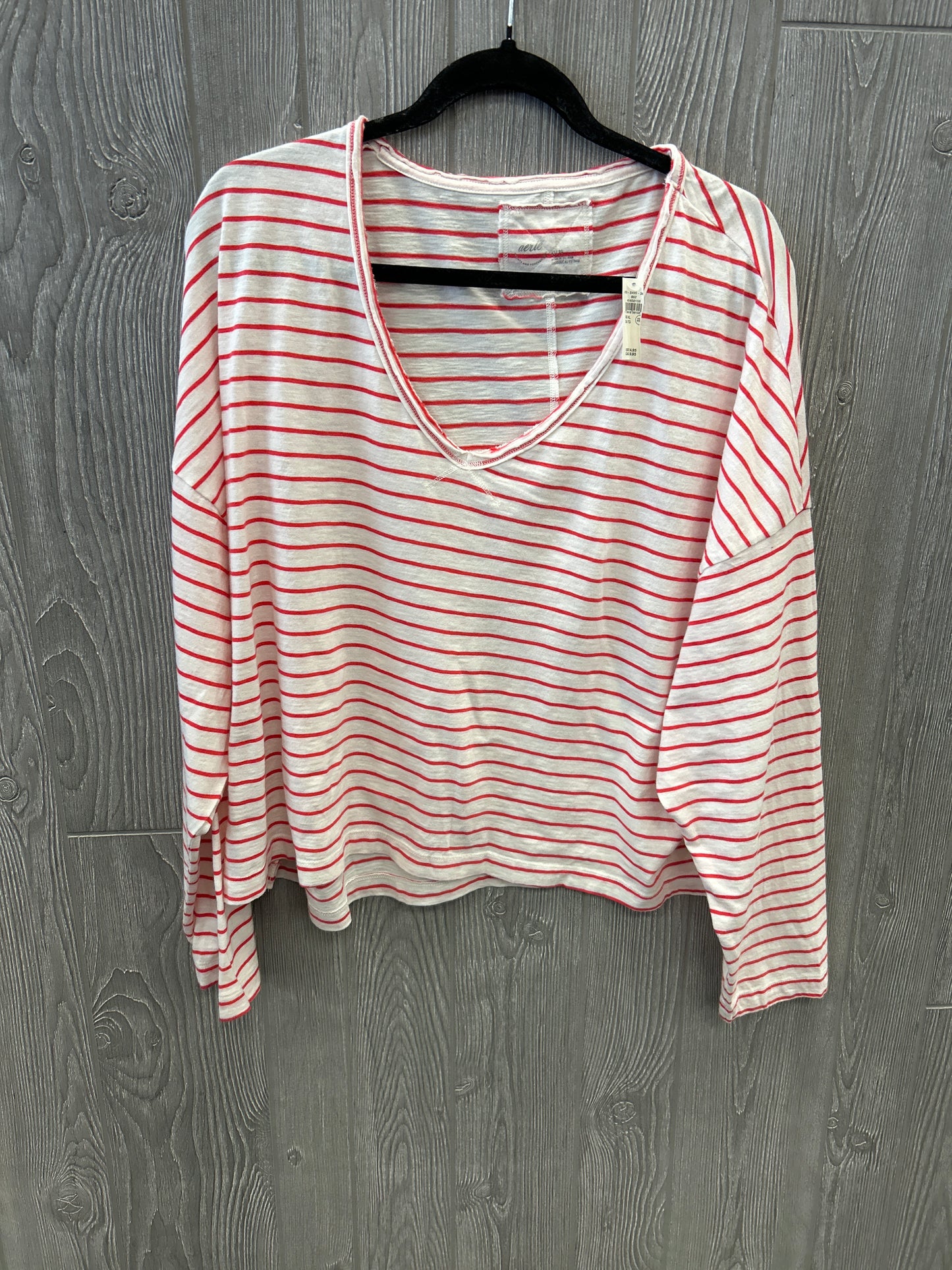 Top Long Sleeve By Aerie In Striped Pattern, Size: Xl