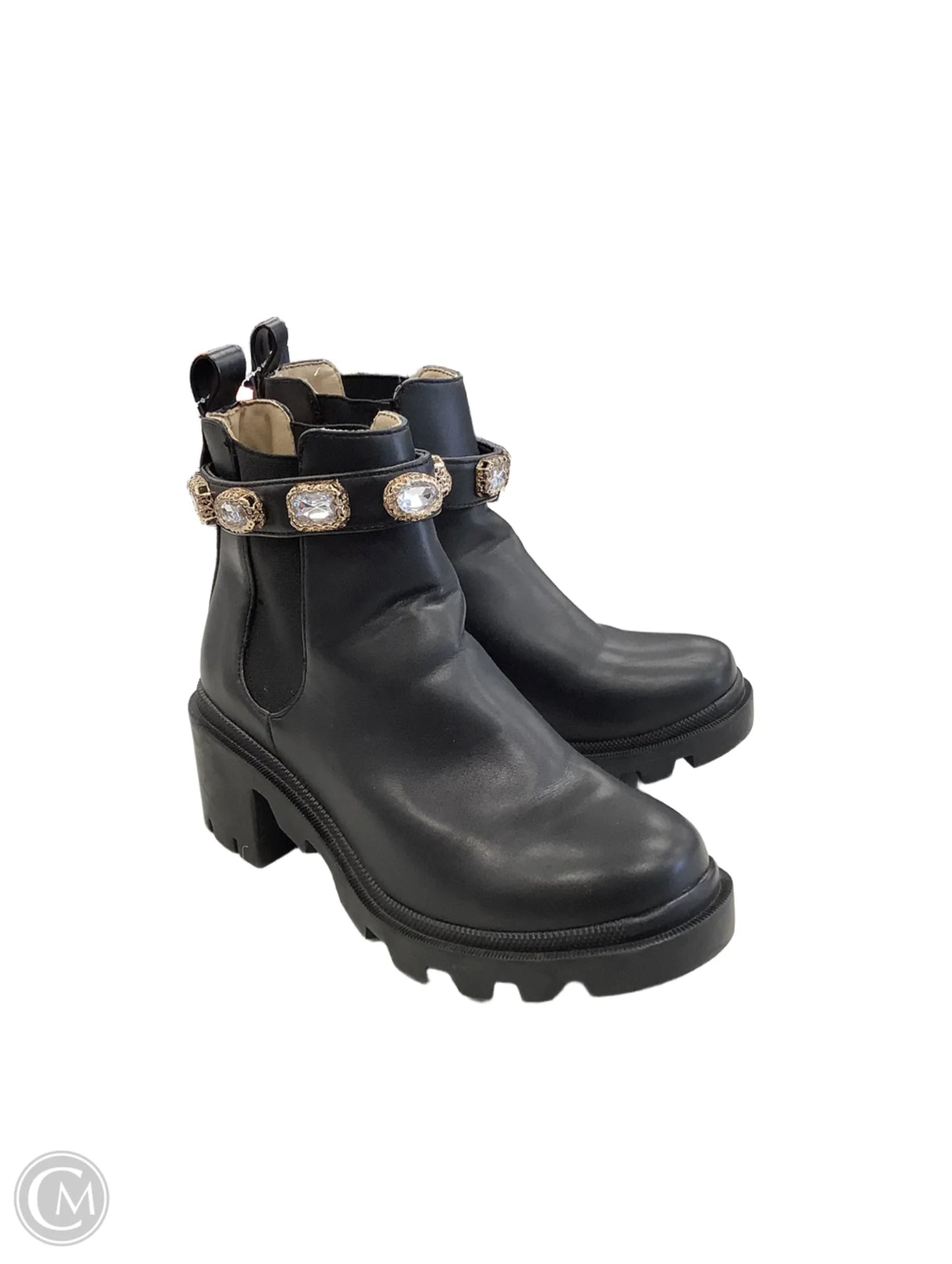 Boots Ankle Heels By Steve Madden In Black, Size: 6.5