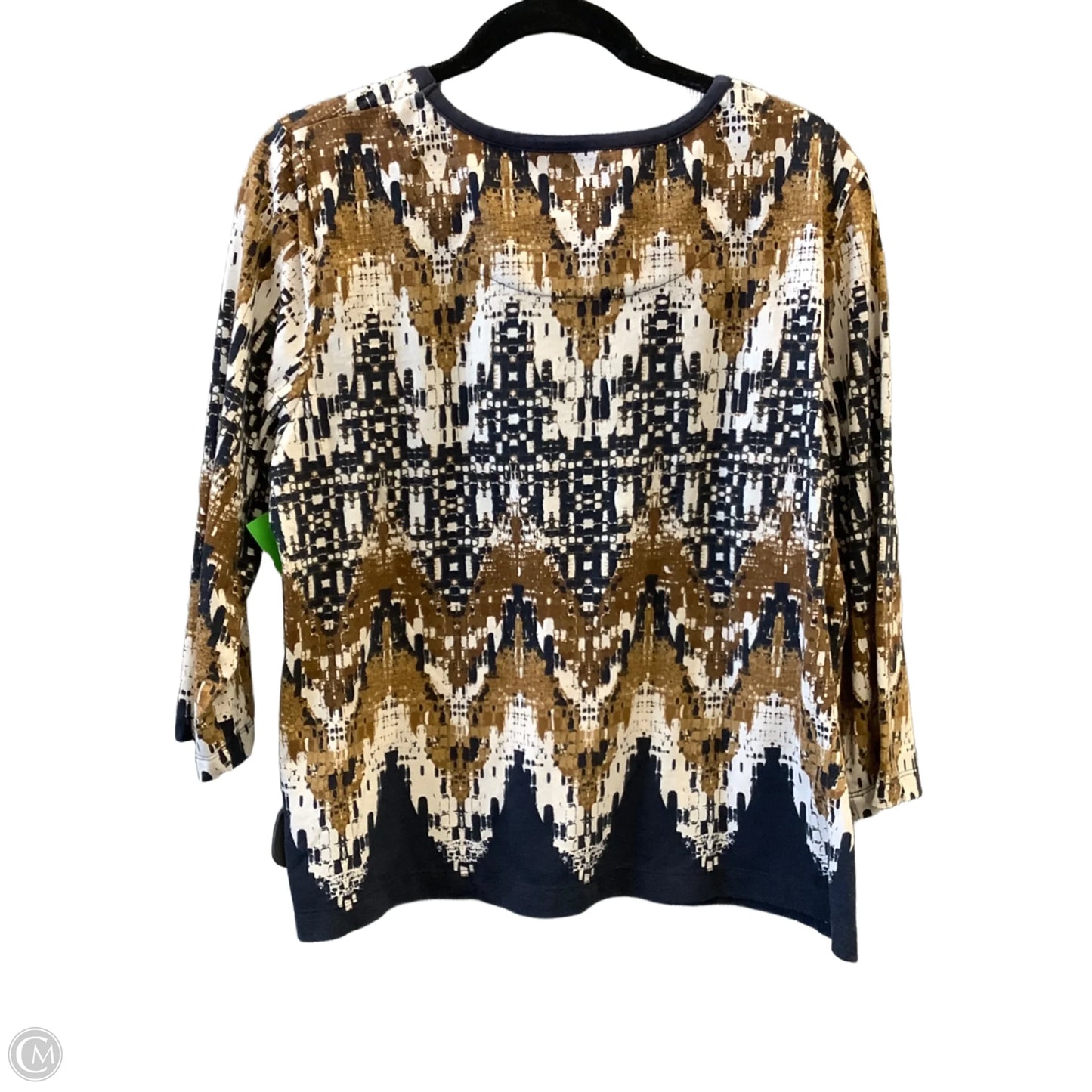 Top Long Sleeve By Alfred Dunner In Blue & Brown, Size: Lp