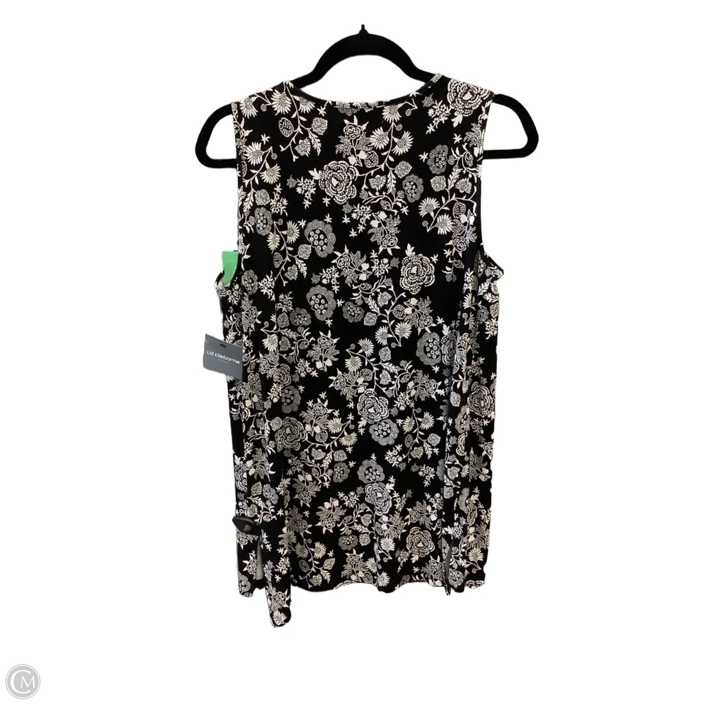 Top Sleeveless By Liz Claiborne In Black & White, Size: M