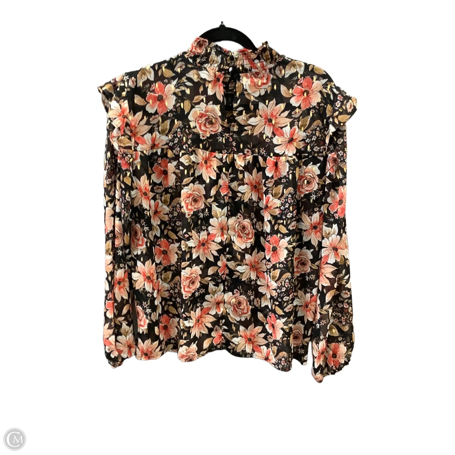 Top Long Sleeve By Maurices In Floral Print, Size: L
