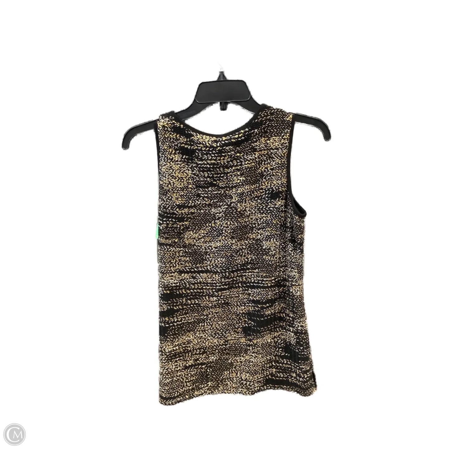 Top Sleeveless By Kasper In Black & Gold, Size: S