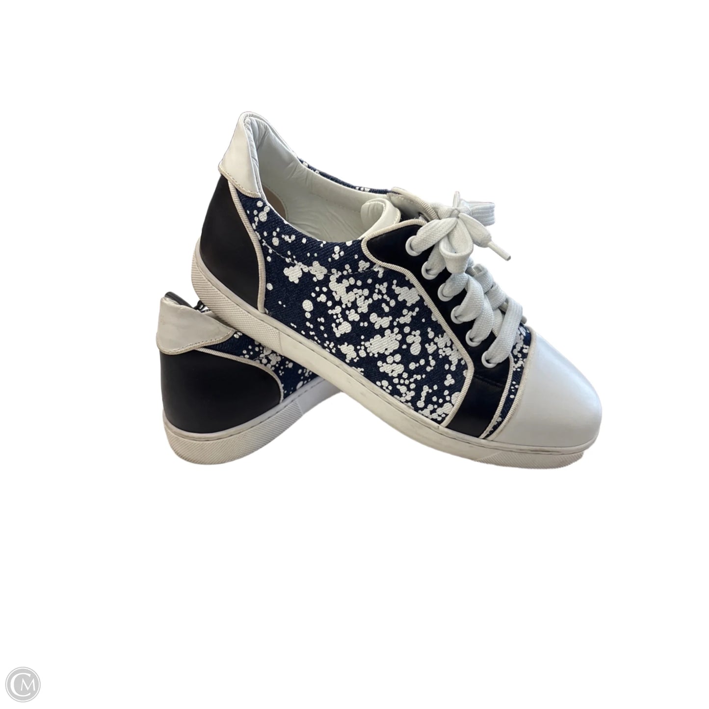 Shoes Luxury Designer By Christian Louboutin In Navy, Size: 7.5