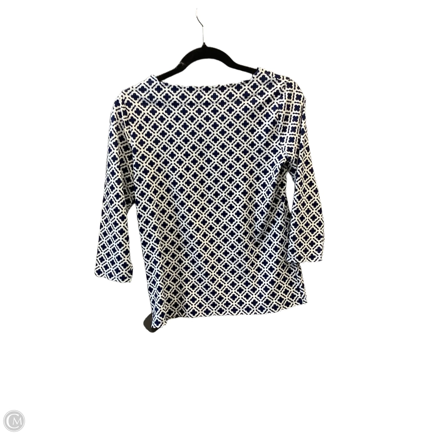Top Long Sleeve By Talbots In Blue & White, Size: Sp