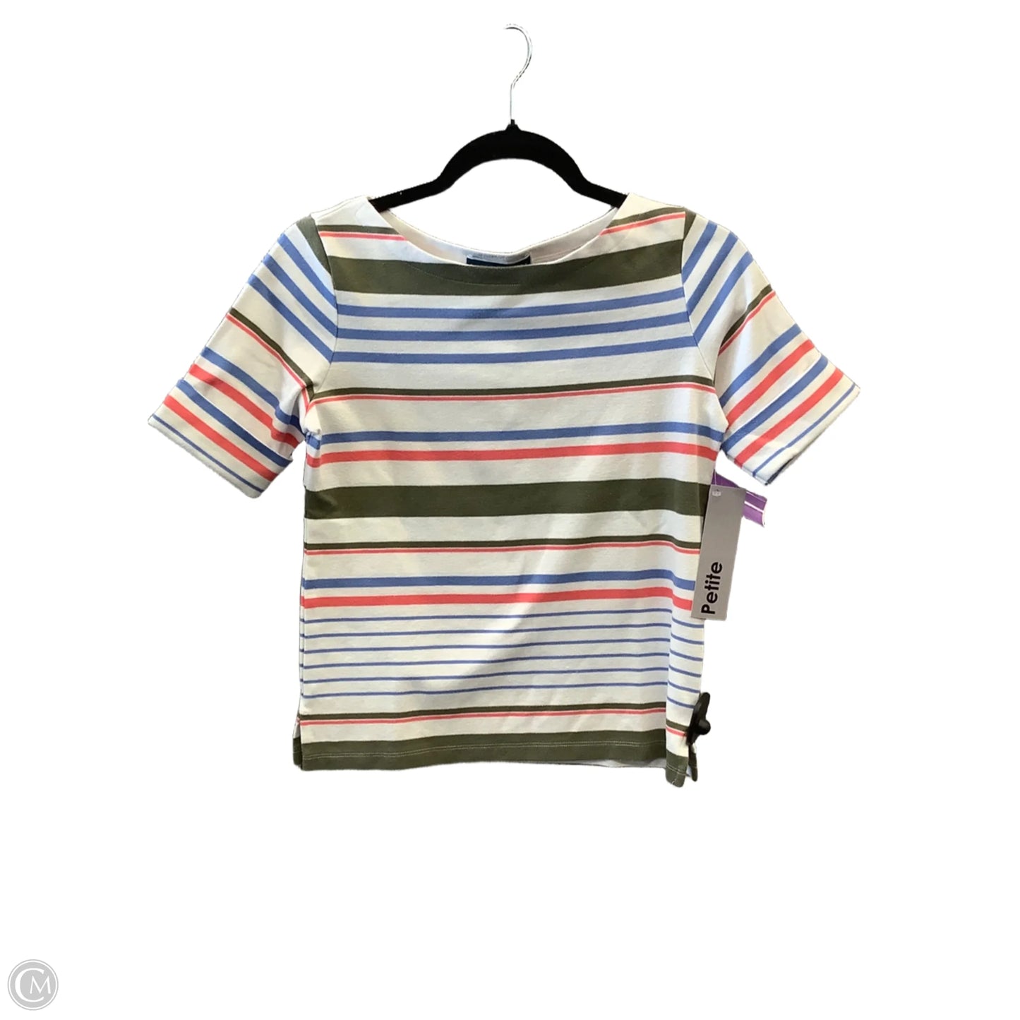 Top Short Sleeve By Karen Scott In Striped Pattern, Size: Sp