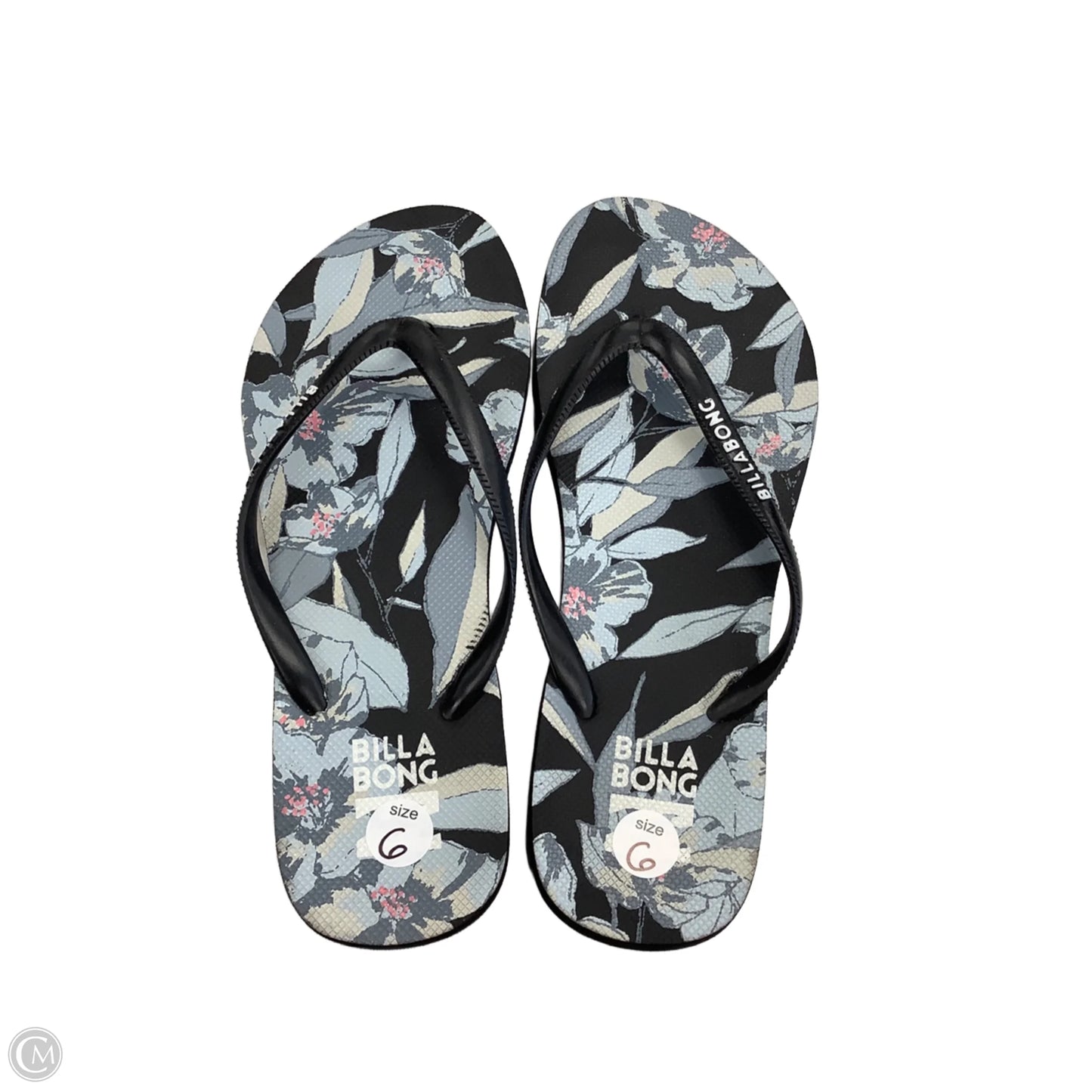 Sandals Flip Flops By Billabong In Black & Blue, Size: 6