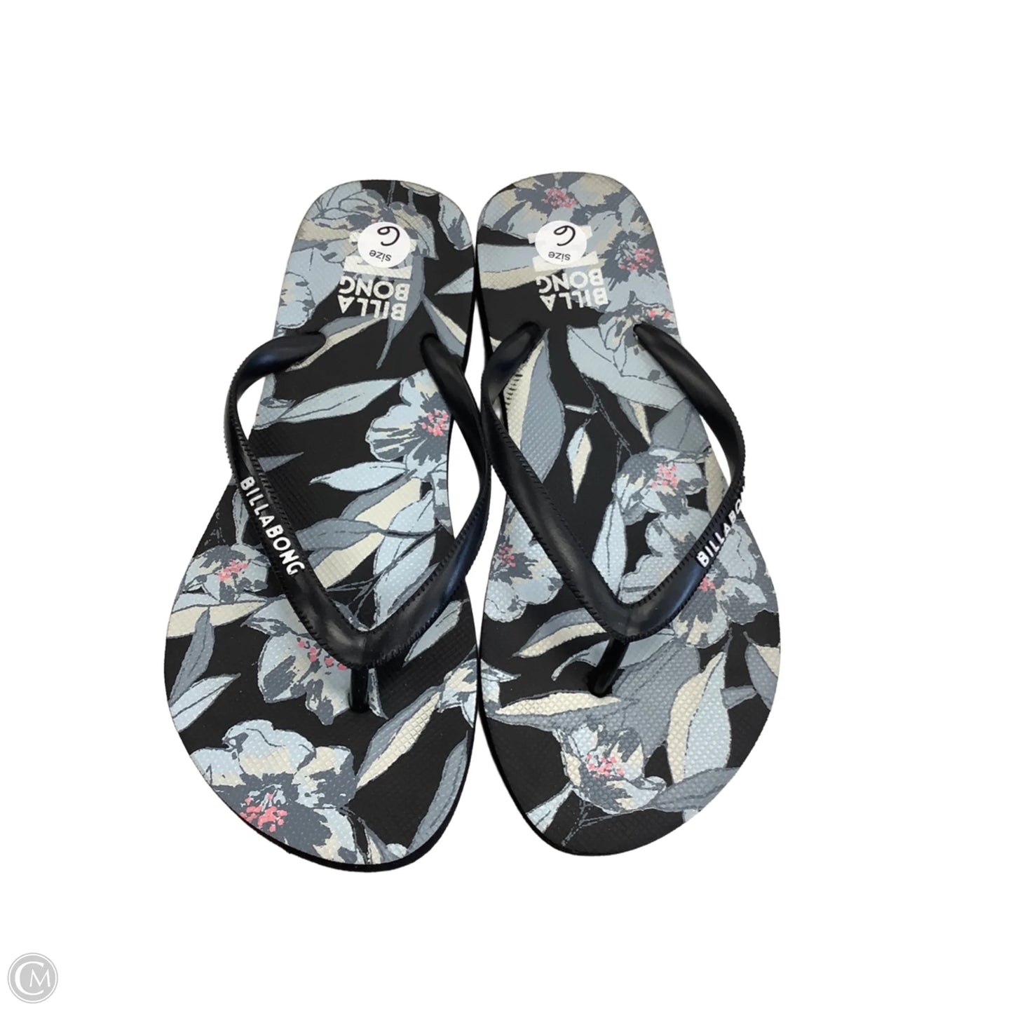 Sandals Flip Flops By Billabong In Black & Blue, Size: 6