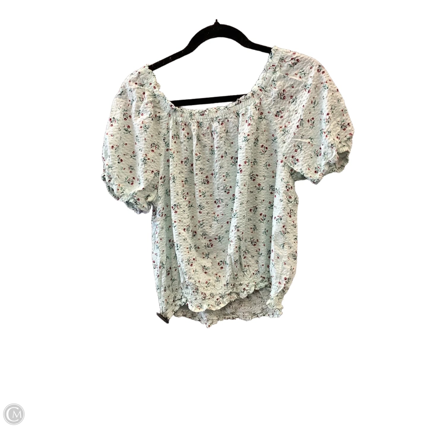 Blouse Short Sleeve By Falls Creek In Green, Size: M