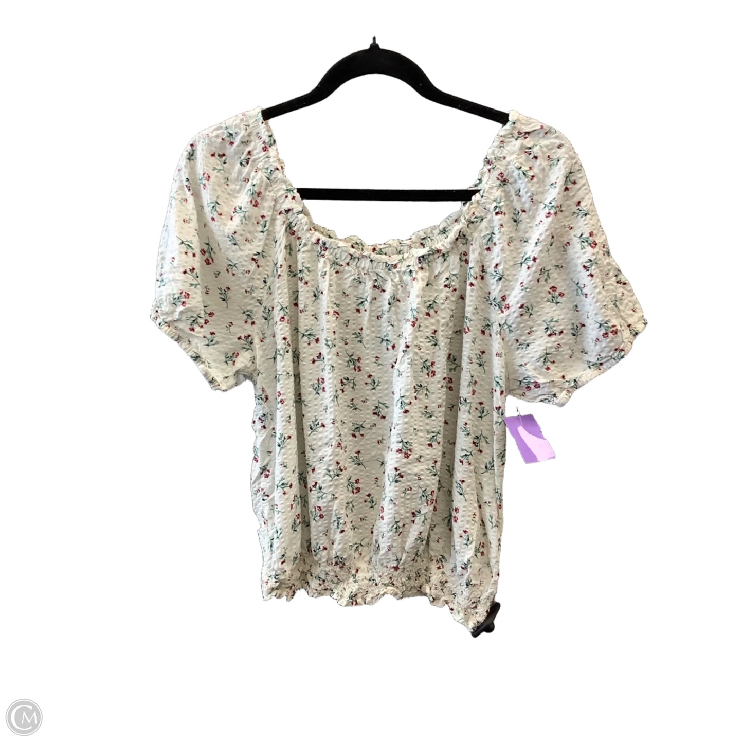 Blouse Short Sleeve By Falls Creek In White, Size: L