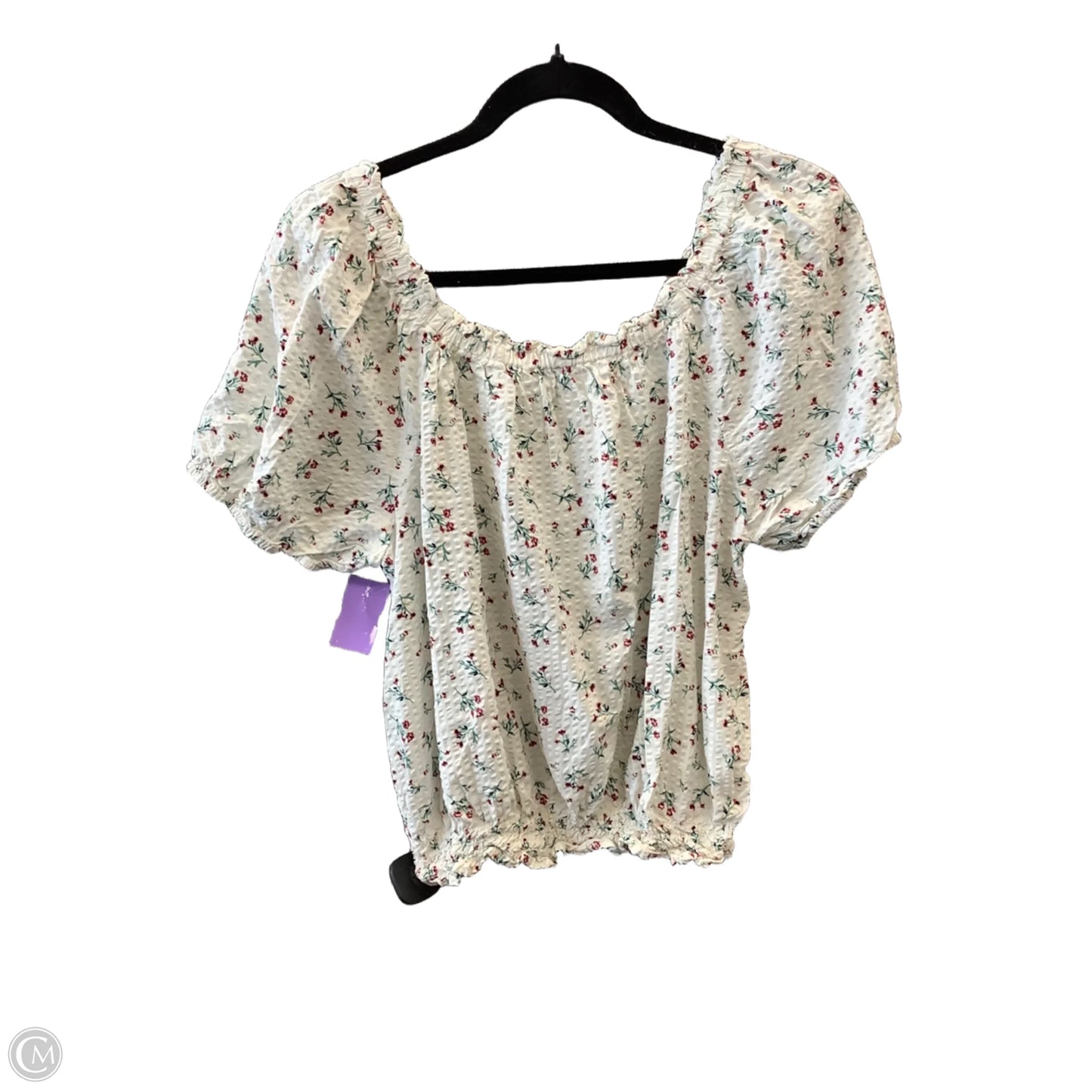 Blouse Short Sleeve By Falls Creek In White, Size: L
