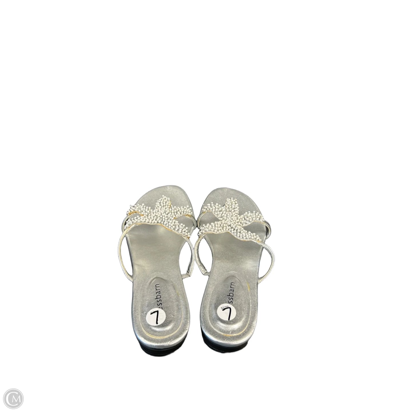 Sandals Flats By Dressbarn In Silver, Size: 7