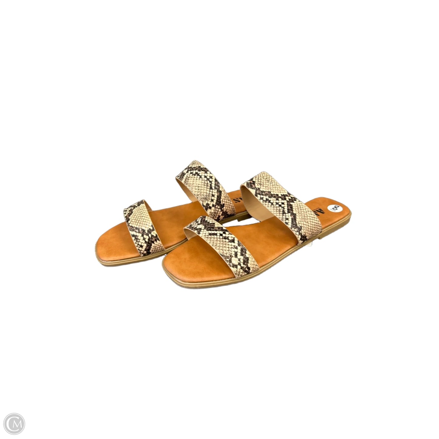Sandals Flats By Clothes Mentor In Snakeskin Print, Size: 8