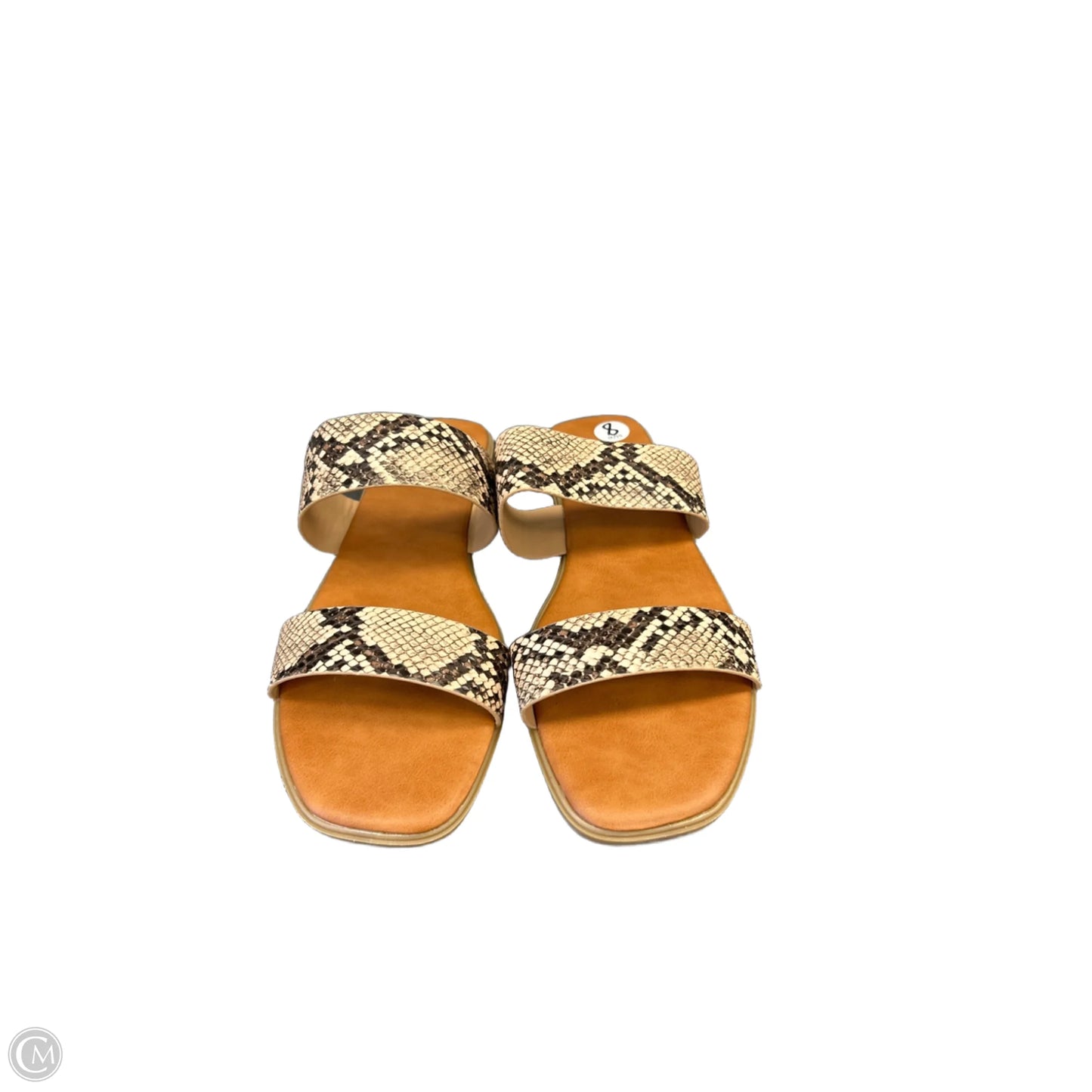 Sandals Flats By Clothes Mentor In Snakeskin Print, Size: 8