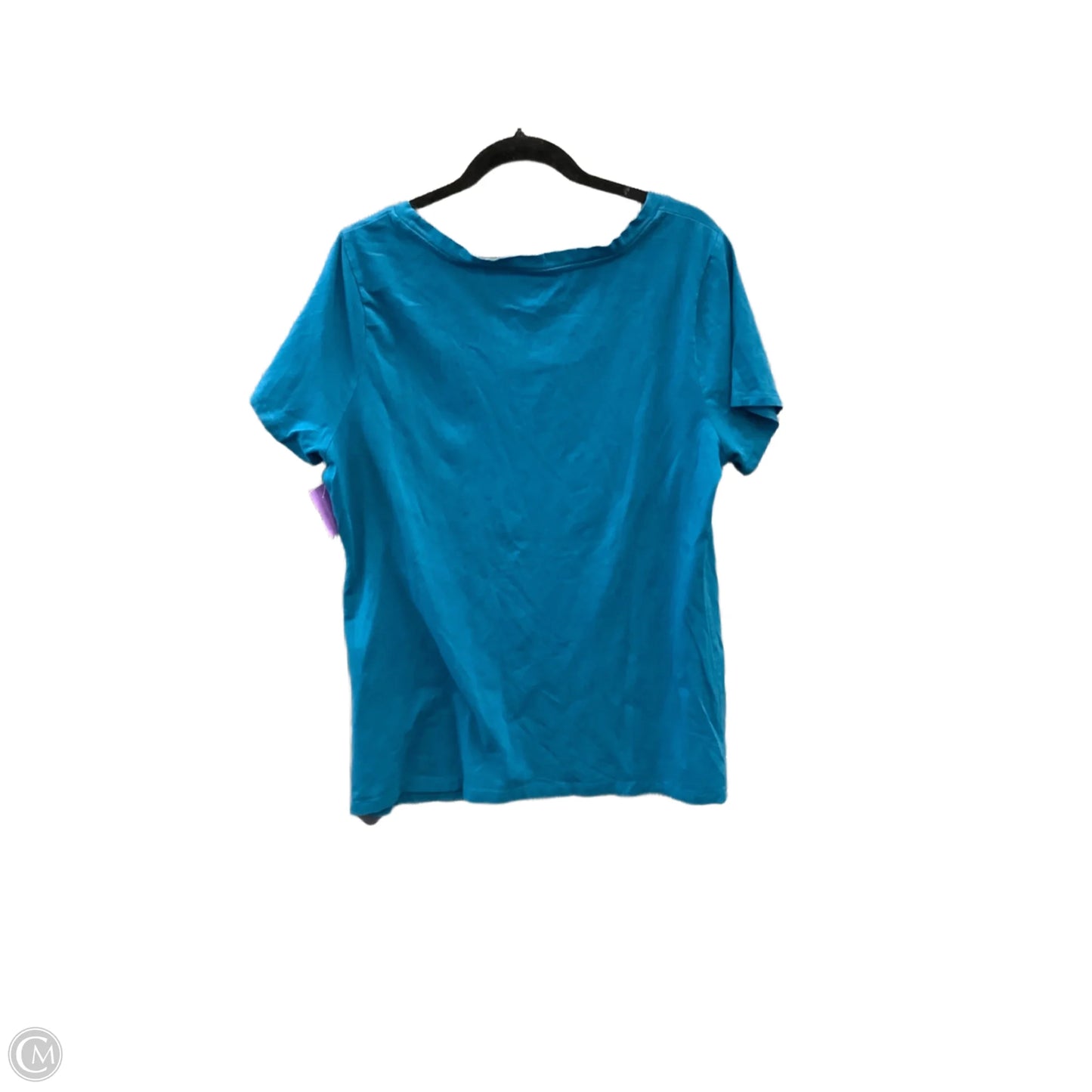 Top Short Sleeve Basic By Falls Creek In Blue, Size: 1x