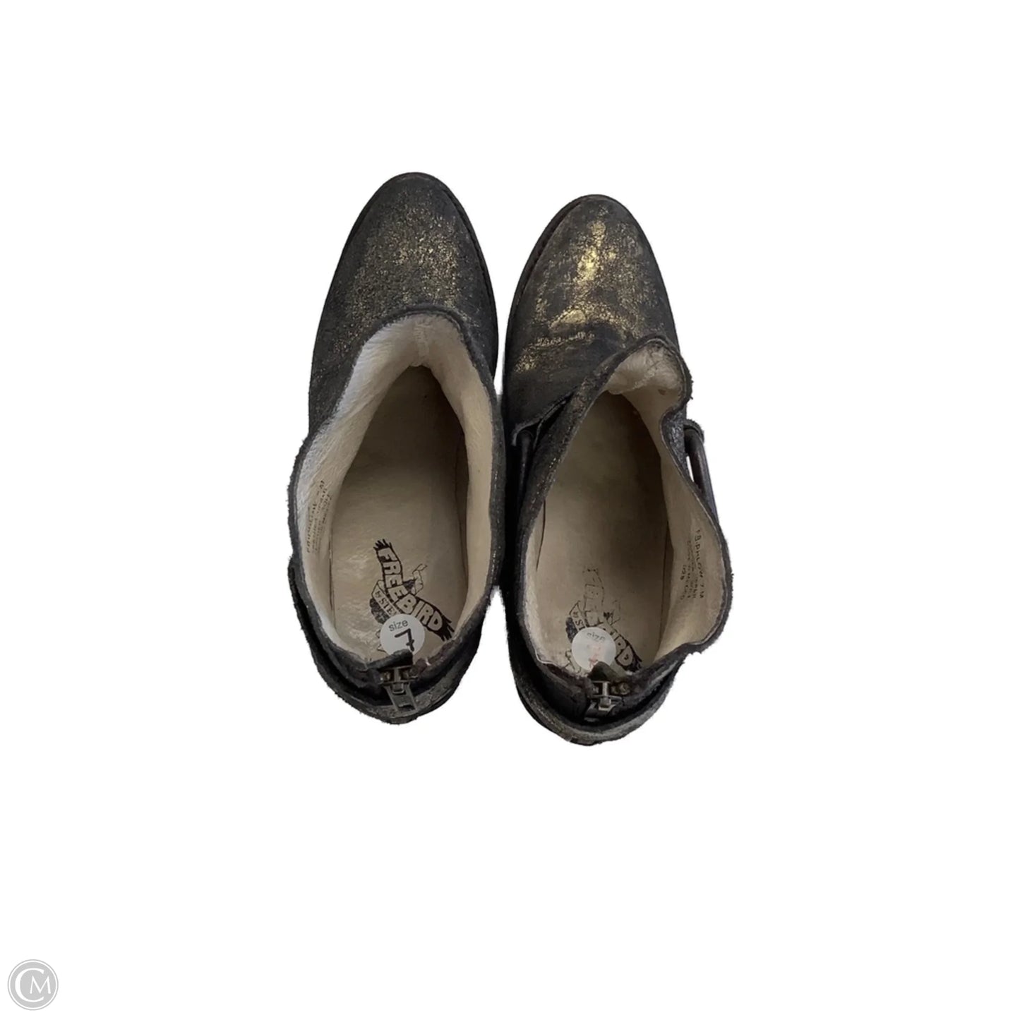 Boots Western By Freebird In Black & Gold, Size: 7