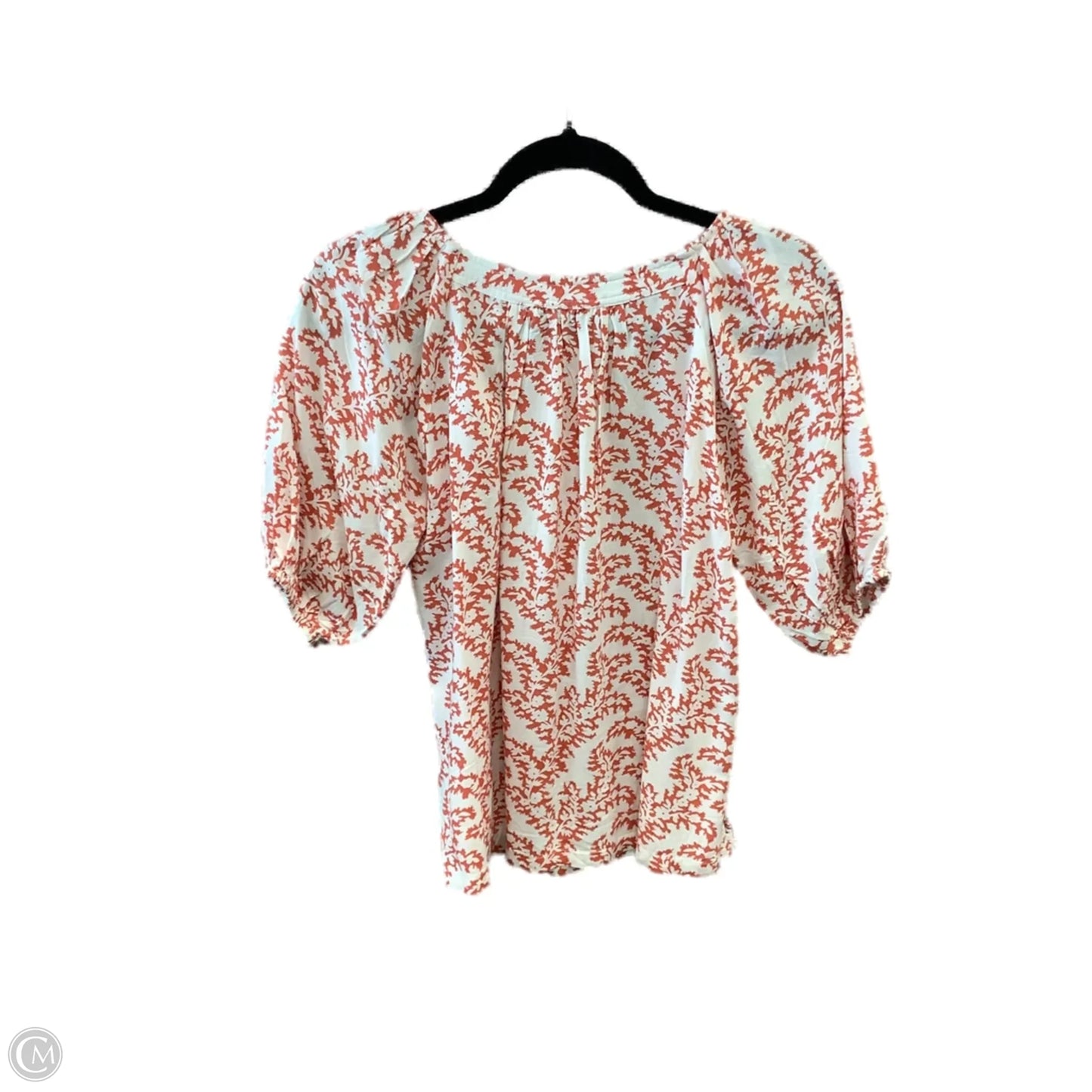 Top Short Sleeve By Clothes Mentor In Orange & White, Size: S