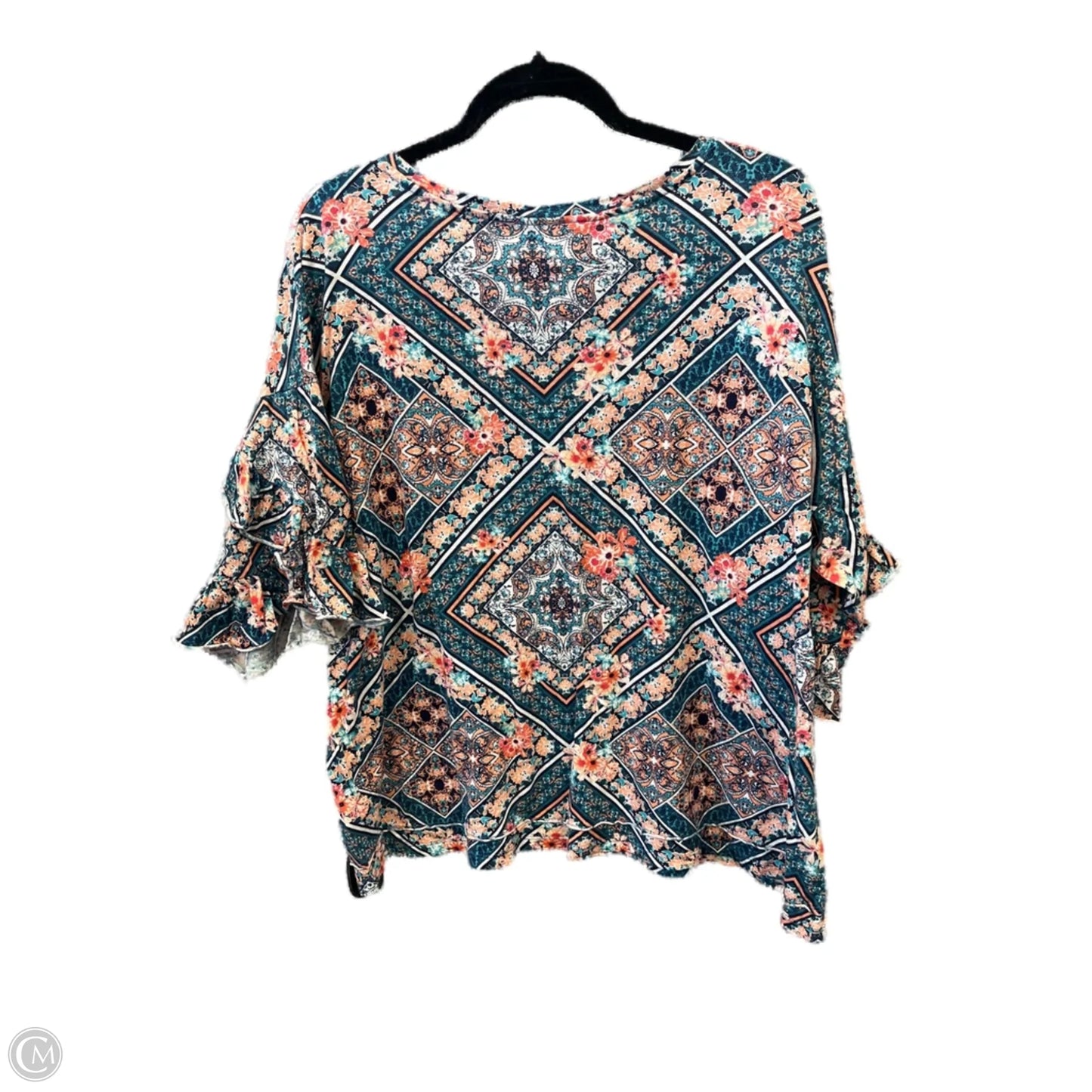 Top 3/4 Sleeve By Cato In Multi-colored, Size: 1x